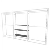 Arara Closet, Industrial, Aberto C/17pçs Branco E Preto