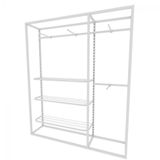 Arara Closet, Industrial, Aberto Com 12pçs Branco Fbbrb290