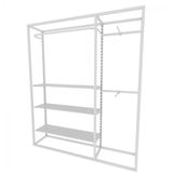 Arara Closet, Industrial, Aberto Com 16pçs Branco Fbbrb291