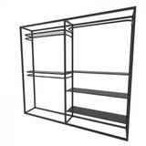 Arara Closet, Industrial, Aberto Com 16pçs Preto Fbprp110