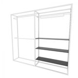 Arara Closet, Industrial, Aberto C/14pçs Branco E Preto