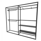 Arara Closet, Industrial, Aberto Com 16pçs Preto Fbprp71