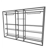 Arara Closet, Industrial, Aberto Com 16pçs Preto Fbprp350