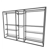 Arara Closet, Industrial, Aberto Com 13pçs Preto Fbprp365