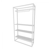 Arara Closet, Industrial, Aberto Com 11pçs Branco Fbbrb14