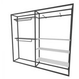 Arara Closet, Industrial, Aberto C/16pçs Preto E Branco