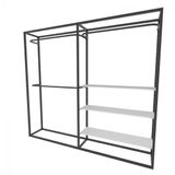 Arara Closet, Industrial, Aberto C/14pçs Preto E Branco