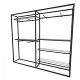 Arara Closet, Industrial, Aberto Com 16pçs Preto Fbprp96