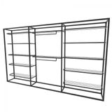 Arara Closet, Industrial, Aberto Com 15pçs Preto Fbprp129