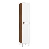 Paneleiro Simples 40cm 2 Portas Safira Nogueira C/branco