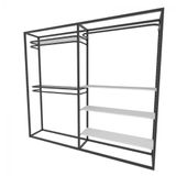 Arara Closet, Industrial, Aberto C/16pçs Preto E Branco