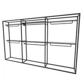 Arara Closet, Industrial, Aberto Com 15pçs Preto Fbprp180