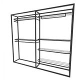 Arara Closet, Industrial, Aberto Com 10pçs Preto Fbprp108