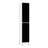Paneleiro Simples 40cm 2 Portas Pérola Branco Polar C/preto