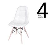 Conjunto 4 Cadeiras Eames Dsw Botonê - Branca