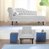 Kit Diva Recamier Diana 160cm Lado Direito E 01 Poltrona Classic Suede - Amarena Móveis Branco