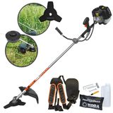 Roçadeira Lateral Terra Grh-430 Á Gasolina 2 Tempos 1,7hp 43cc Completa Com Lâmina De 3 Pontas E Carretel Nylon Para Melhor Acabamento