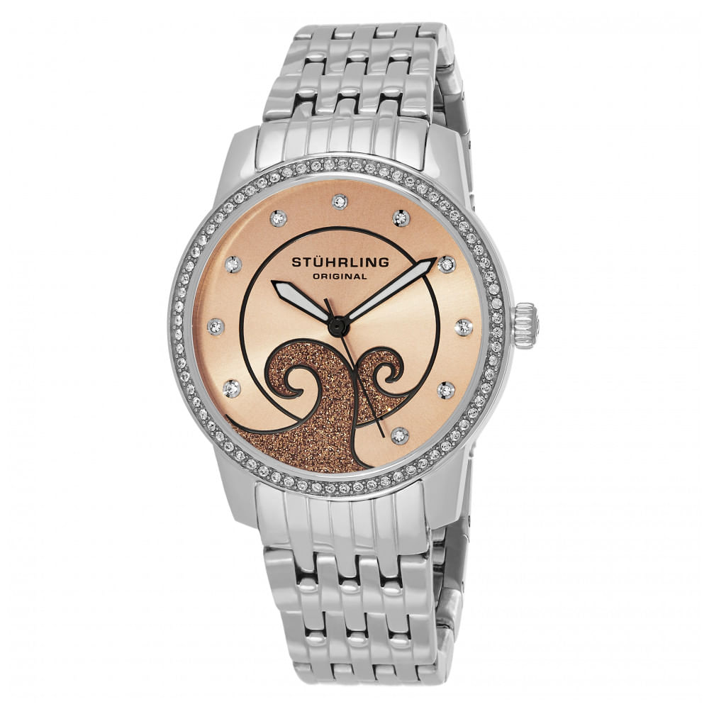 Relogio Feminino Stuhrling Coronet 569 Quartzo 37mm, Prata Classico