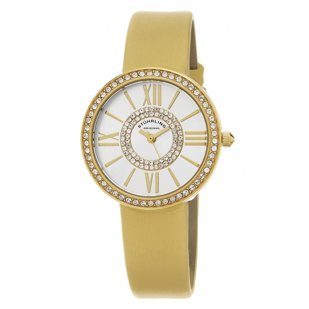 Relogio Feminino Stuhrling 566 Quartzo 34mm, Dourado