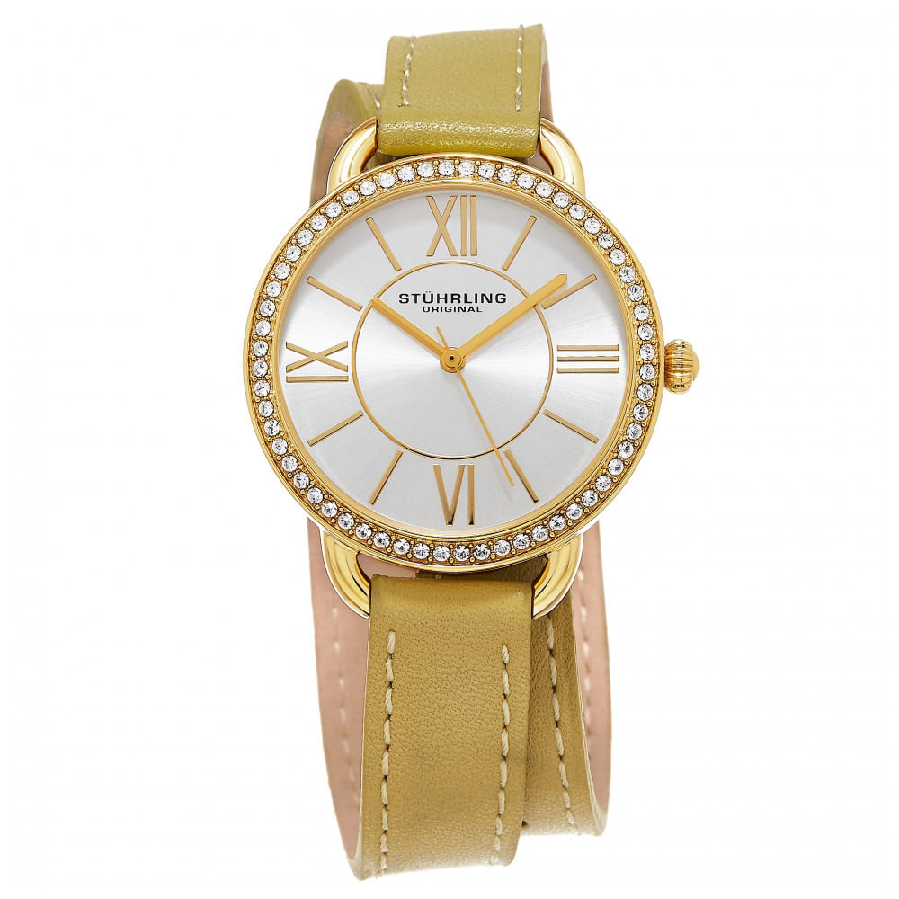 Relogio Feminino Stuhrling Deauville Sport 587 Quartzo 37mm, Dourado