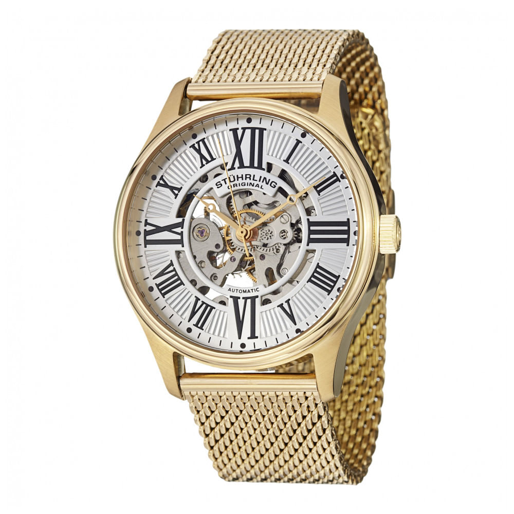 Relogio Masculino Stuhrling Elite 747m Automatico 42mm, Dourado