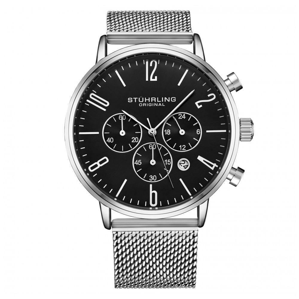 Relogio Masculino Stuhrling Monaco 3932 Quartzo 41mm, Prata