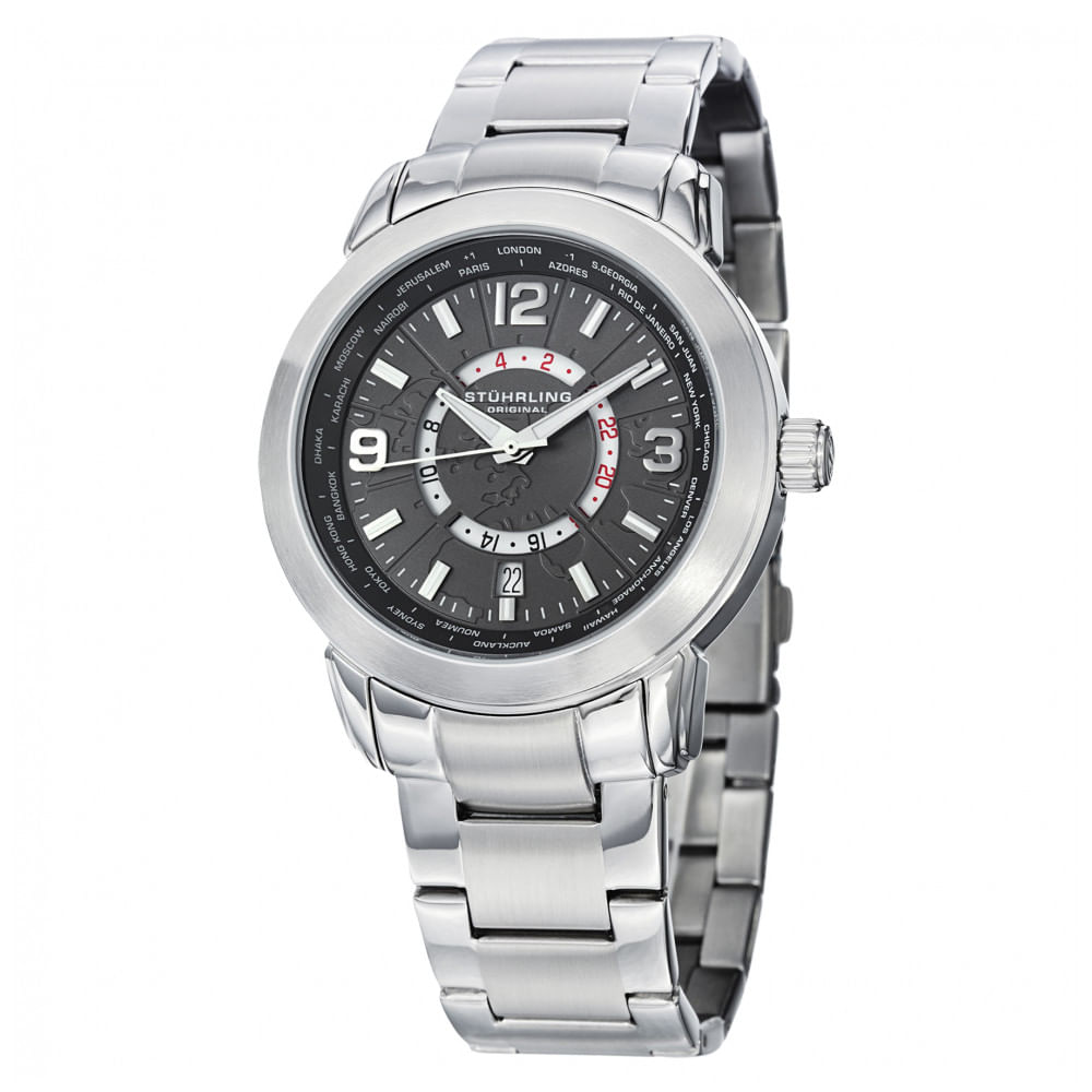 Relogio Masculino Stuhrling Renegade 654 Quartzo 42mm, Prata