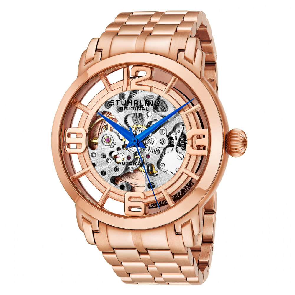 Relogio Masculino Stuhrling Elite 165b2b Automatico 44mm, Rose Gold