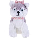 Pelucia Cachorra Husky Lua Filhote 22cm Santa Klaus