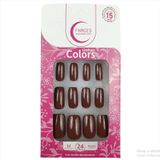 Unhas Fhaces Colors Marrom Bombom 24 Unidades