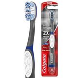 Colgate, 360 Mética Sonic Battery Power Toothbrush Com Língua E Limpador De Bochecha Macio, Branco, 1 Contagem