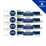 Creme De Barbear 2 Em 1 Nivea Men Sensitive 65g - 4 Unidades
