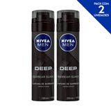 Espuma De Barbear Nivea Men Deep Black 200ml - 2 Unidades