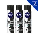 Desodorante Antitranspirante Aerosol Nivea Men Invisible For Black &amp; White Fresh 150ml- 3 Unidades