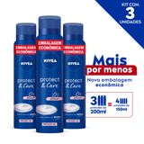 Nivea Desodorante Antitranspirante Aerosol Protect &amp; Care Fem Promo 200ml - 3 Unidades