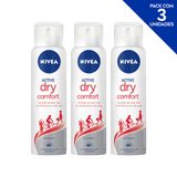 Desodorante Antitranspirante Aerosol Nivea Dry Comfort 150ml- 3 Unidades