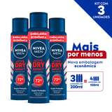 Nivea Men Desodorante Antitranspirante Aerosol Dry Impact 200ml - 3 Unidades