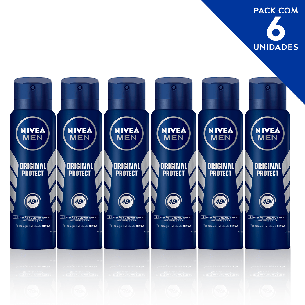 Desodorante Antitranspirante Aerosol Nivea Men Original Protect 150ml- 6 Unidades