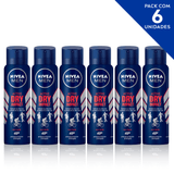 Desodorante Antitranspirante Aerosol Nivea Men Dry Impact 150ml- 6 Unidades