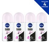 Desodorante Antitranspirante Roll On Nivea Invisible Black &amp; White Clear 50ml - 4 Unidades