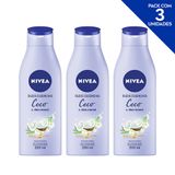 NIVEA Óleos Essenciais Coco e Óleo Monoi Maciez e Brilho 200ml - 3 unidades