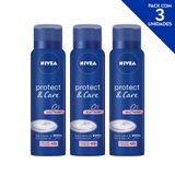 Desodorante Antitranspirante Aerosol Nivea Protect &amp; Care 150ml- 3 Unidades