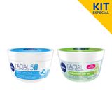 Kit Gel Facial Ácido Hialurônico E Pepino + Creme Facial Nivea Nutritivo