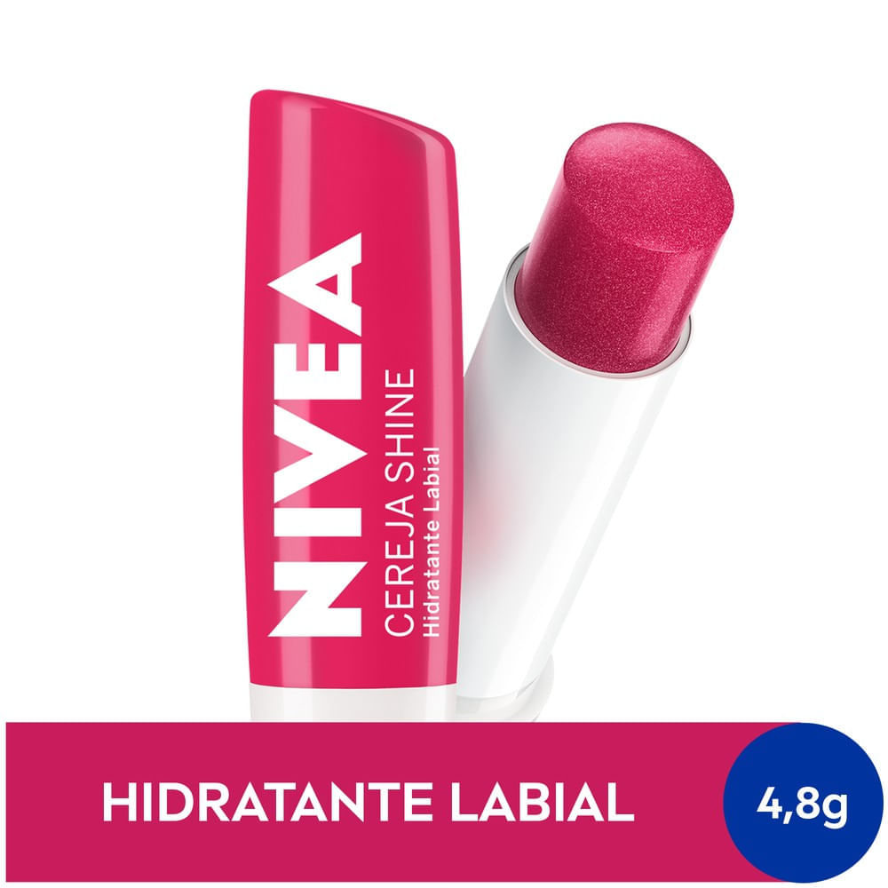 Nivea Hidratante Labial Shine Hidratação Profunda 4,8 G Cereja