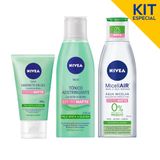 Kit Efeito Matte: Tônico Adstringente Facial  + Sabonete Em Gel Facial  + Nivea Micellair Solução De Limpeza 7 Em 1 Efeito Matte