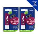 NIVEA Hidratante Labial Shine Amora Hidratação Profunda 4,8 g  - 2 unidades