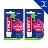 NIVEA Hidratante Labial Shine Cereja Hidratação Profunda 4,8 g  - 2 unidades