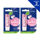 NIVEA Hidratante Labial Shine Pérola Hidratação Profunda 4,8 g  - 2 unidades