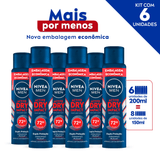 Nivea Men Desodorante Antitranspirante Aerosol Dry Impact 200ml - 6 Unidades