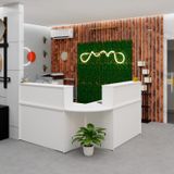 Balcão Atendimento De Canto C/gaveteiro Recepção 1200x600 Netmobil - Branco